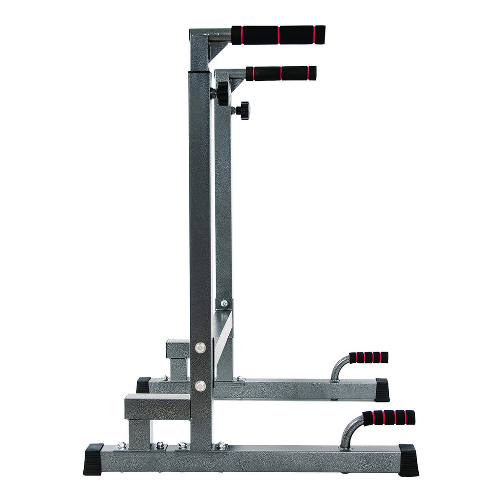 Balancefrom Multi-Function Dip Stand Dip Station Dip Bar With Improved Structure Design, 500-Pound Capacity, Gray