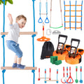 VEVOR Ninja Warrior Obstacle Course for Kids, 2 x 50 ft Weatherproof Slacklines, 500lbs Weight Capacity Monkey Line, Outdoor Pla