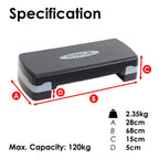 Oypla 3834A2P Aerobic Adjustable Exercise Stepper Trainer Workout Home Gym Step, One Size, Multi-Colour