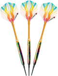 Elkadart Rainbow 90% Tungsten Soft Tip Darts With Storage/Travel Case, Ringed, 18 Grams