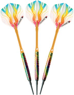 Elkadart Rainbow 90% Tungsten Soft Tip Darts With Storage/Travel Case, Ringed, 18 Grams
