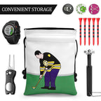 Montela Golf Valuables Pouch,Golf Pouch Bag With Drawstrings Golf Tee Bag Pouch Leather Golf Tee Pouch Golf Ball Bag For Men Wom