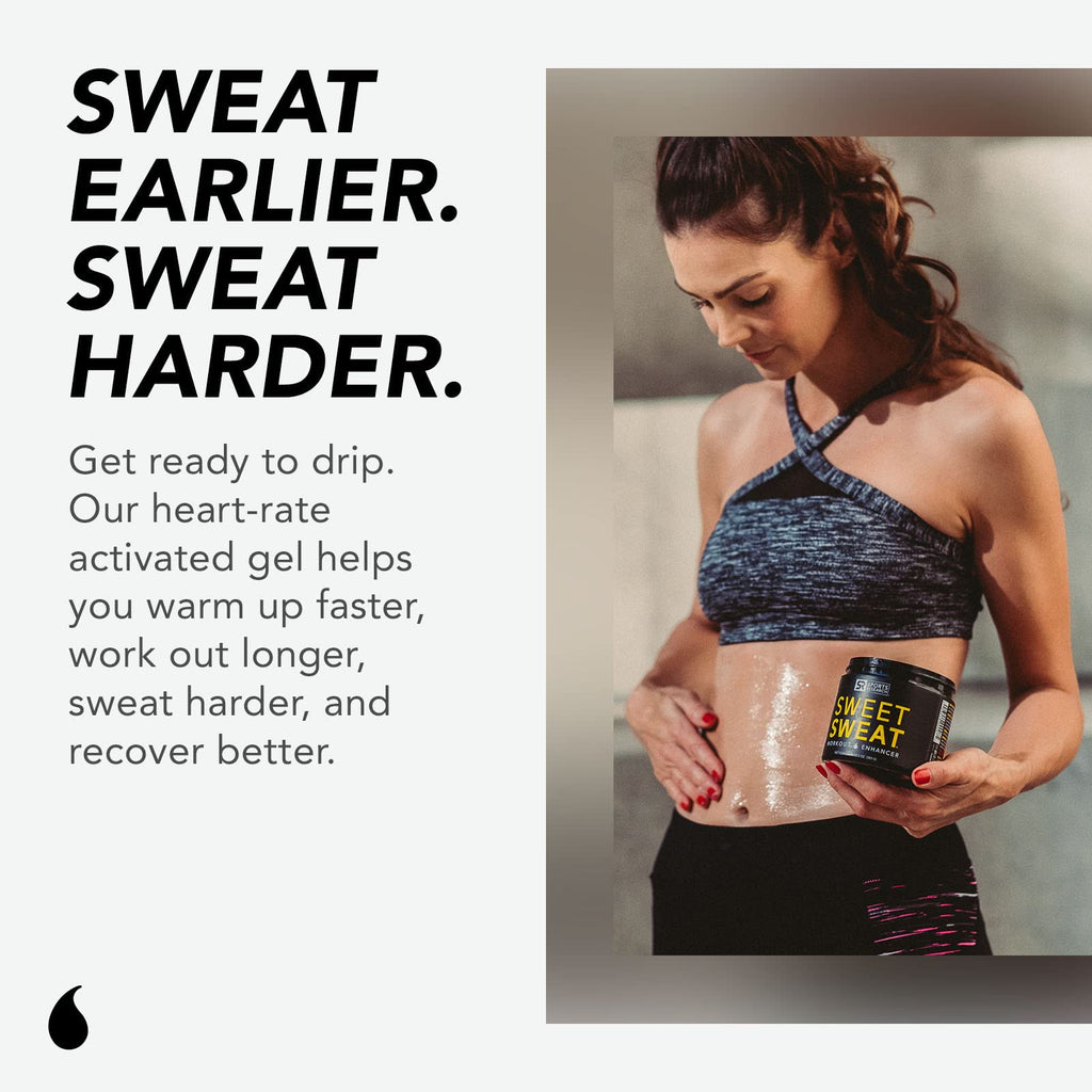 Sweet Sweat 'Workout Enhancer' Anti-Chafing Gel - Maximize Your Exercise & Sweat Faster - 13.5Oz Jar (Tropical Scent)