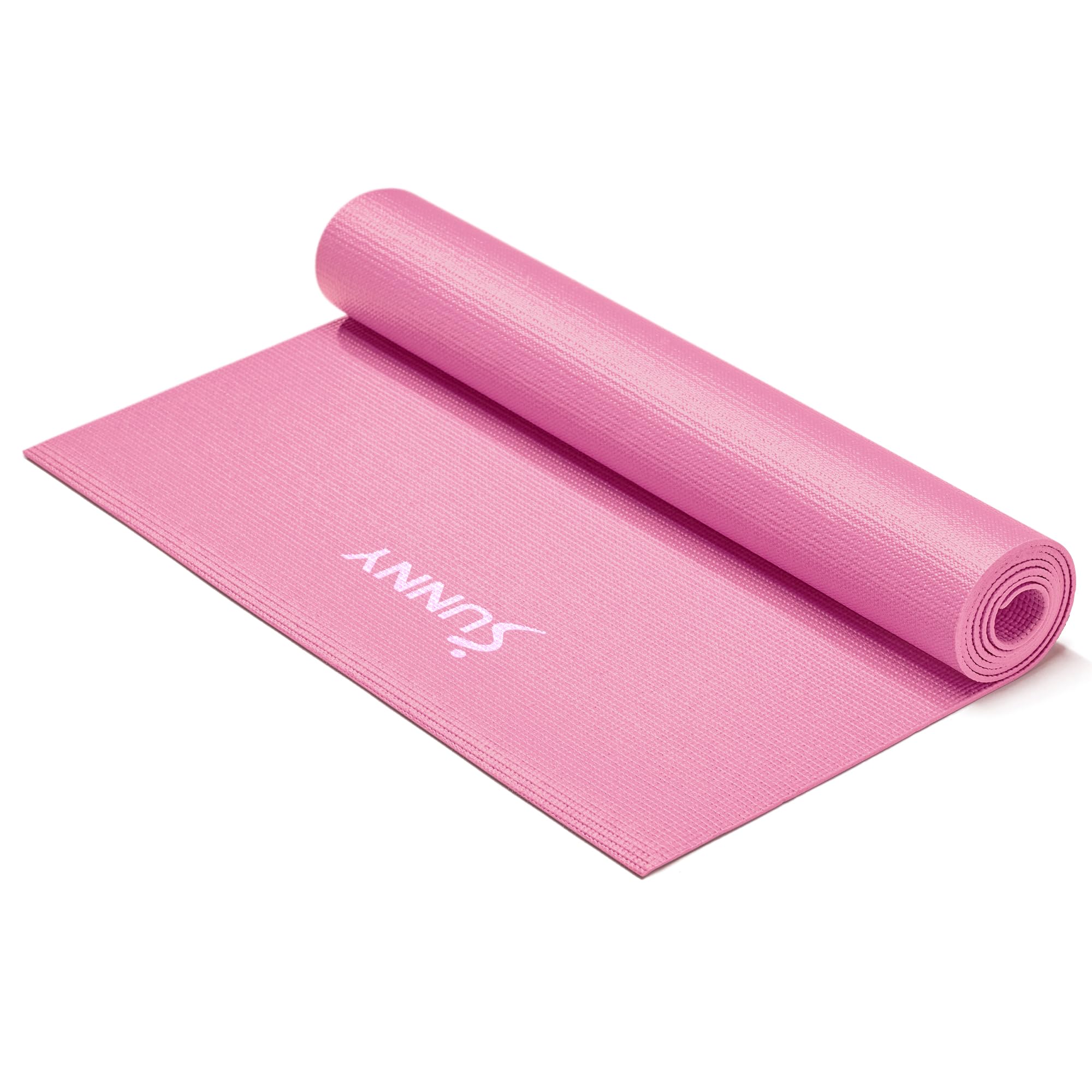 Sunny Health & Fitness Exercise Yoga Mat - Firm Studio Support for Stability & Grounded Balance - Durable, Tear-Resistant & Port