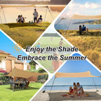 Bestset 10  10Ft Upf50+ Beach Tent Sun Shelter, Windproof Stable Outdoor Pop Up Beach Shade Canopy For Camping, Fishing, Backyar