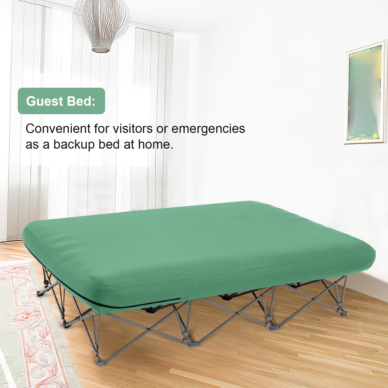 Kampkeeper Camping Cot,Camping Cots For Adults,Folding Camping Cot With Inflatable Air Mattress And Carry Bag,For Outdoor Travel