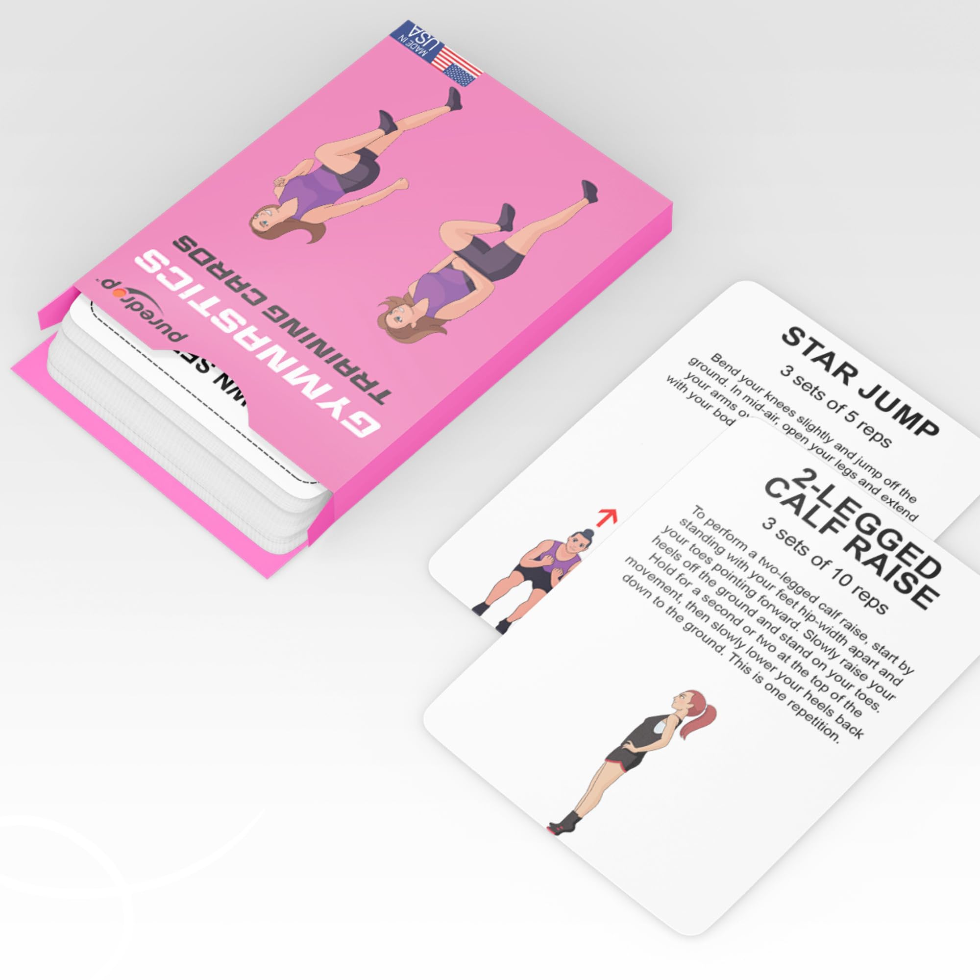 Puredrop Gymnastics Training Equipment Aid Cards: Great Training Drills For Solo Practice. Exercises And Workouts For At Home. F