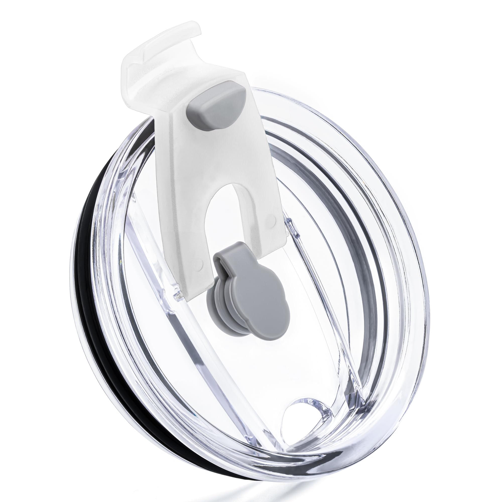 Prurex Replacement Lids for 20 oz Yeti Rambler, Rtic and More - Straw Friendly Cup Covers (White)