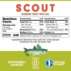 Scout Rainbow Trout With Dill | Responsibly Sourced Seafood Tins | Rainbow Trout In Bpa-Free, Recyclable Cans (Pack Of 1 X 90G T