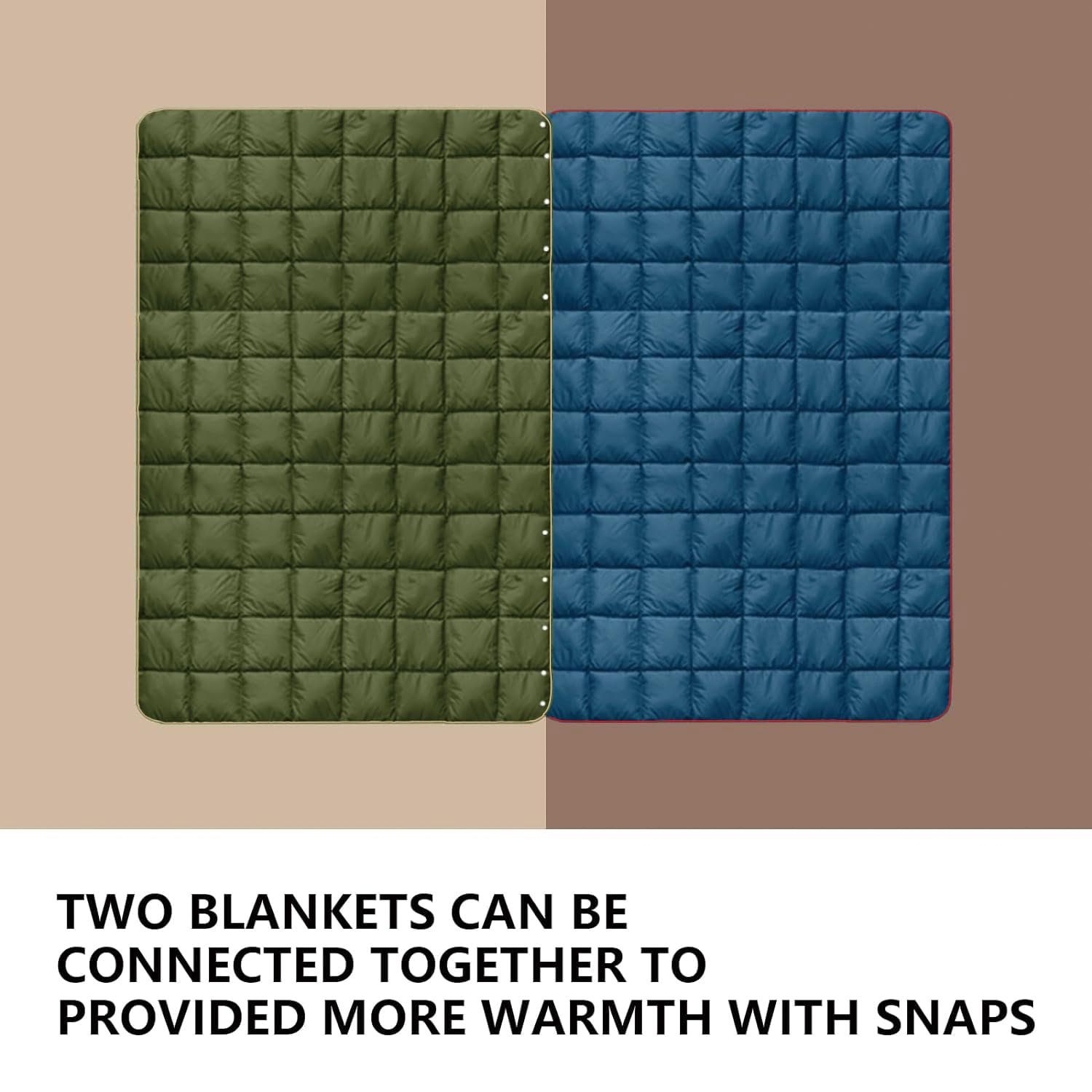 Zzlamb Water-Repellent Duck Down Camping Blanket, Compact Travel Down Throw Quilt 650 Fill Power, Outdoor Blanket For Picnic Bea