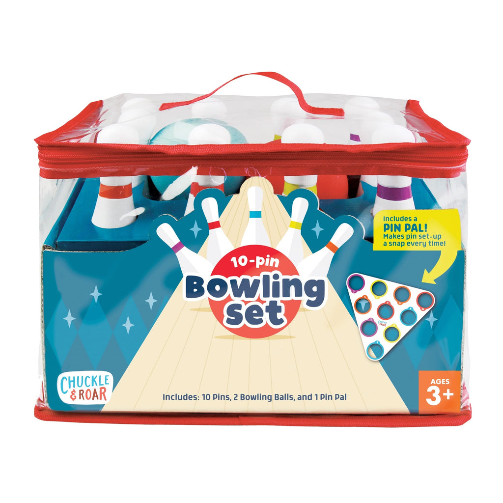 Chuckle & Roar - 10 Pin Bowling Set - New Family Game Night Staple - Easy Setup And Cleanup - Great For Indoor Game Time - Ages 