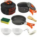 Camping Cooking Set,7Pcs Camping Pan Set For Backpack Cookware Pot And Pans Set, Survival Cooking Kit For Hiking Cooking Gear Ou