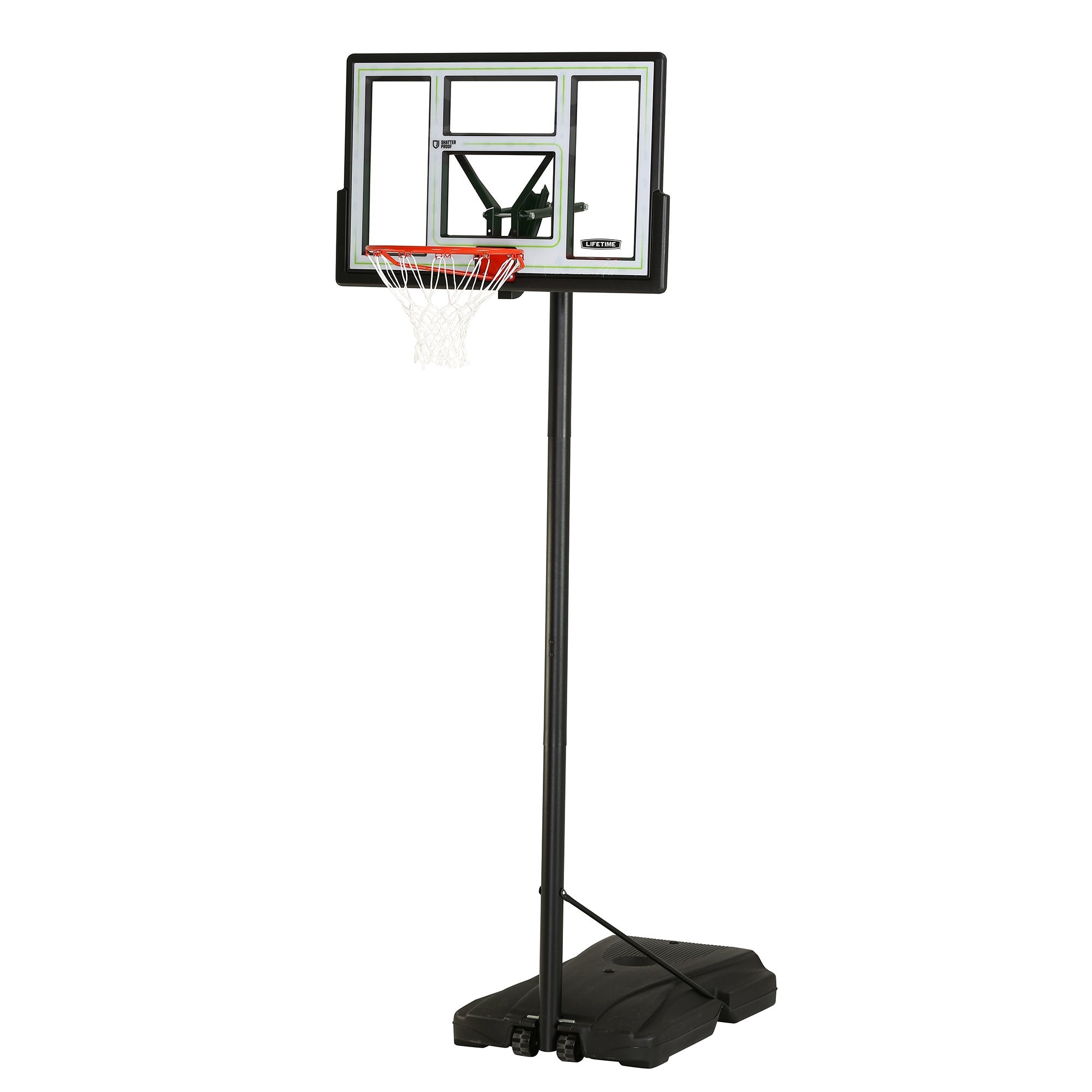 Lifetime Fusion Courtside Portable Basketball System, 46 Inch Backboard