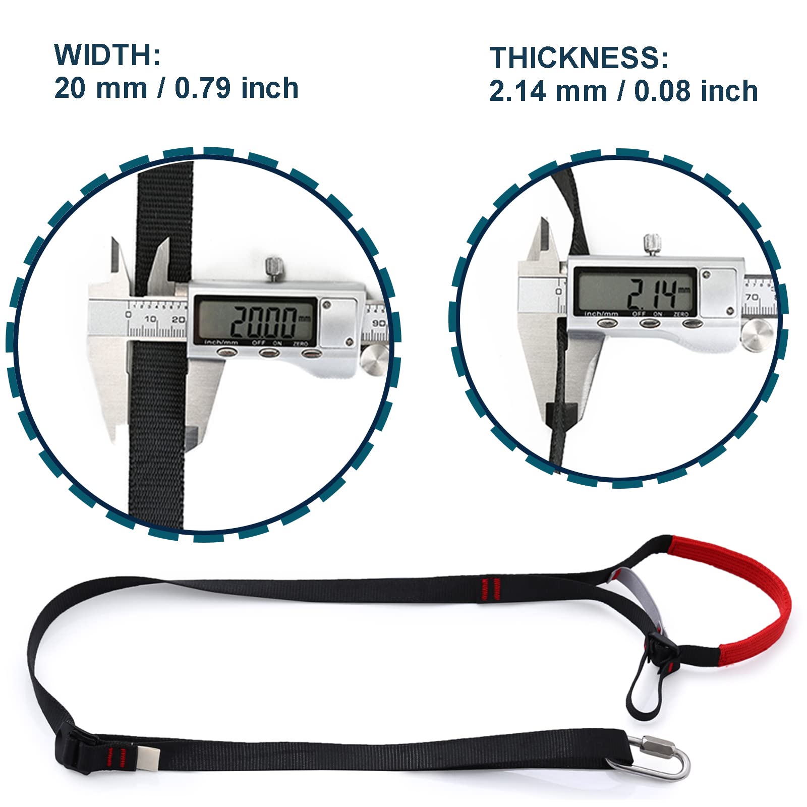 Wildken Adjustable Climbing Ascender Sling Foot Loop Ascender Webbing Sling For Outdoor Mountaineering, Rock Climbing, Expeditio