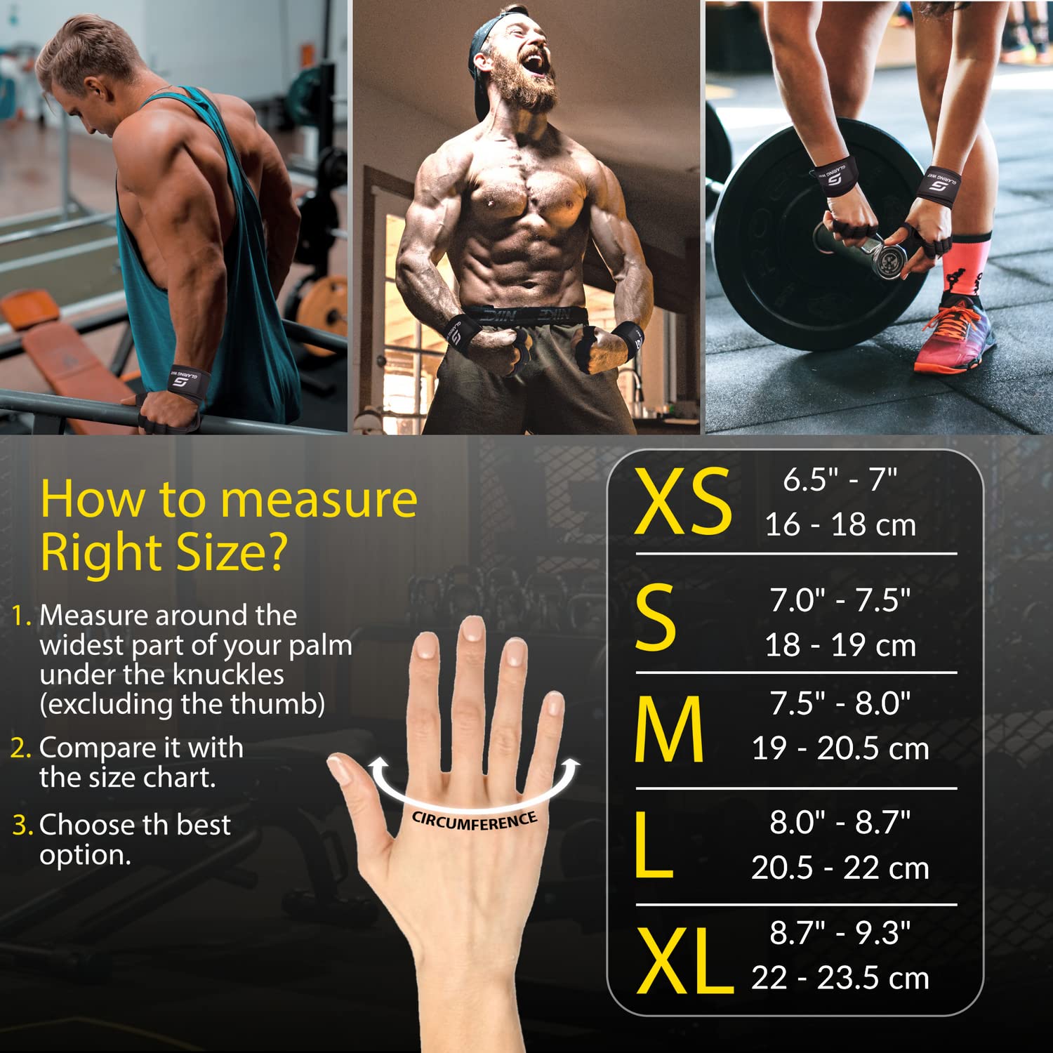 Glaring Way Weight Lifting Gloves With Built-In Wrist Wrap For Exercise, Full Palm Protection & Extra Grip Workout Gloves For Me
