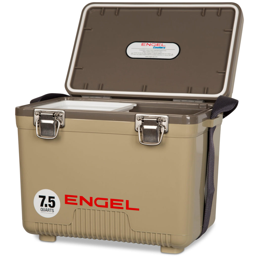 Engel Uc7 7.5Qt Leak-Proof, Air Tight, Drybox Cooler And Small Hard Shell Lunchbox For Men And Women In Tan