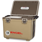 Engel Uc7 7.5Qt Leak-Proof, Air Tight, Drybox Cooler And Small Hard Shell Lunchbox For Men And Women In Tan