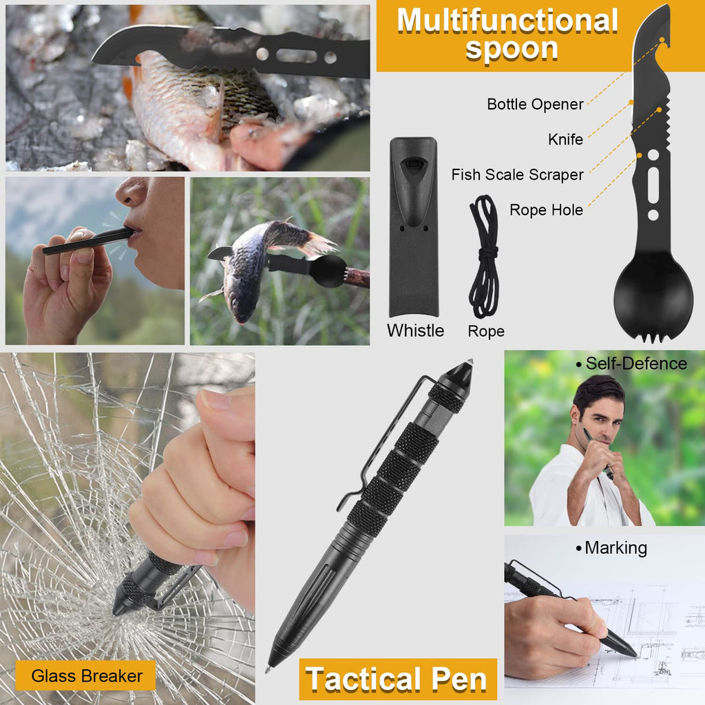 Survival Kits, Gift For Men Dad Husband, Emergency Survival Gear And Equipment 19 In 1, Fishing Hunting Birthday For Men, Campin