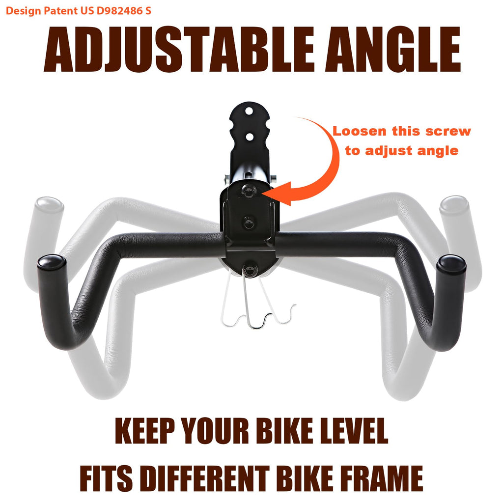 Gootus Bike Wall Mount Hanger - Horizontal Bicycle Indoor Storage Rack | Cycling Wall Mounted Holder Hook - Hang Your Road, Moun