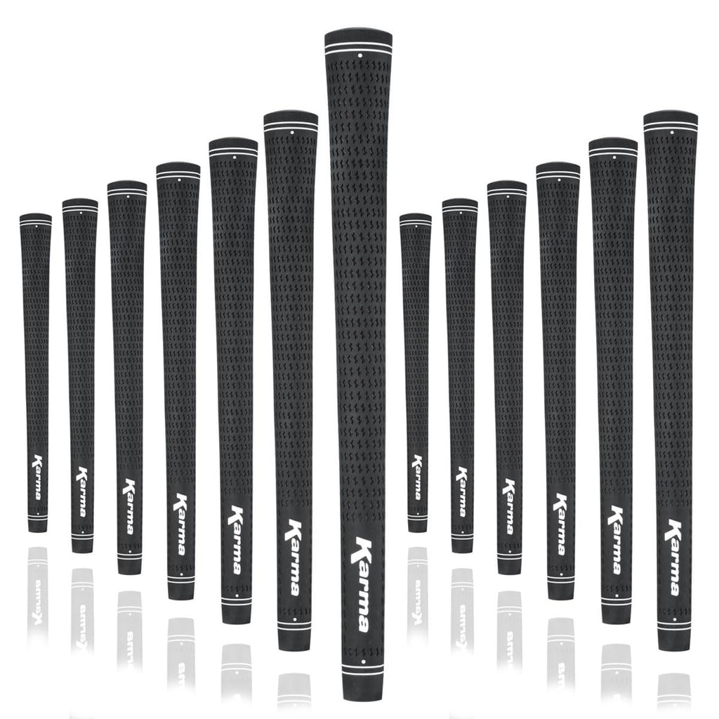 Karma Velour Black Midsize (+1/32'') Golf Grips (13 Pack)