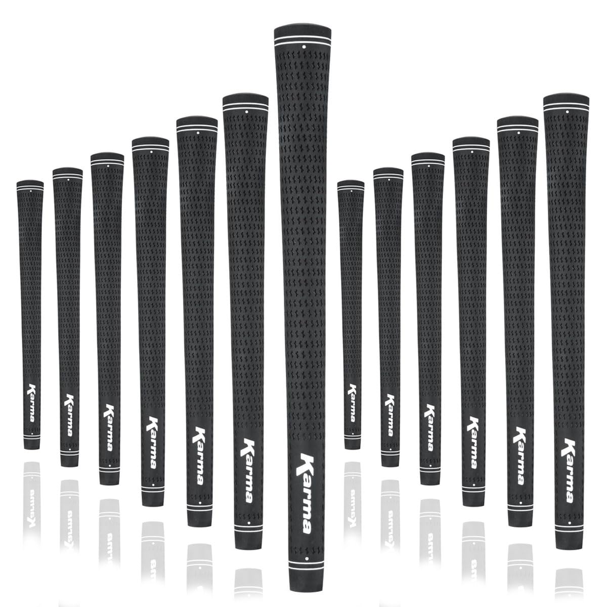 Karma Velour Black Midsize (+1/32'') Golf Grips (13 Pack)