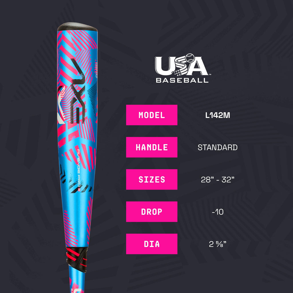Axe Avenge Pro 3 Composite Usa Baseball Bat | Drop -10 | 3-Piece Hybrid | 2 5/8'' Barrel | Standard Axe Handle | Light Swinging