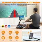Dripex Rowing Machines For Home Foldable, Water Rowing Machine Max 350 Lbs, Water Rower With Smooth Slide Rail, Comfortable Seat