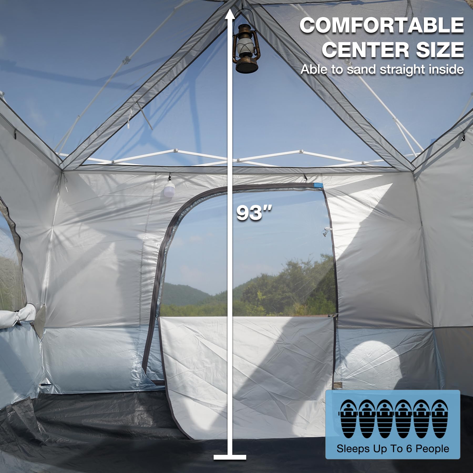 Redcamp Canopy Camping Tent For Pop Up Canopy, Inner Tent With Mesh Window, Converts Straight Leg 10X10 Or 10X20 Canopy Into Cam