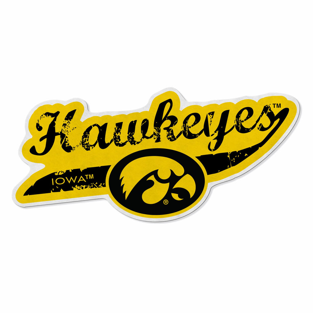 Rico Industries Ncaa Iowa Hawkeyes Distressed Shape Cut Pennant - Home And Living Room D  Cor - Soft Felt Ez To Hang