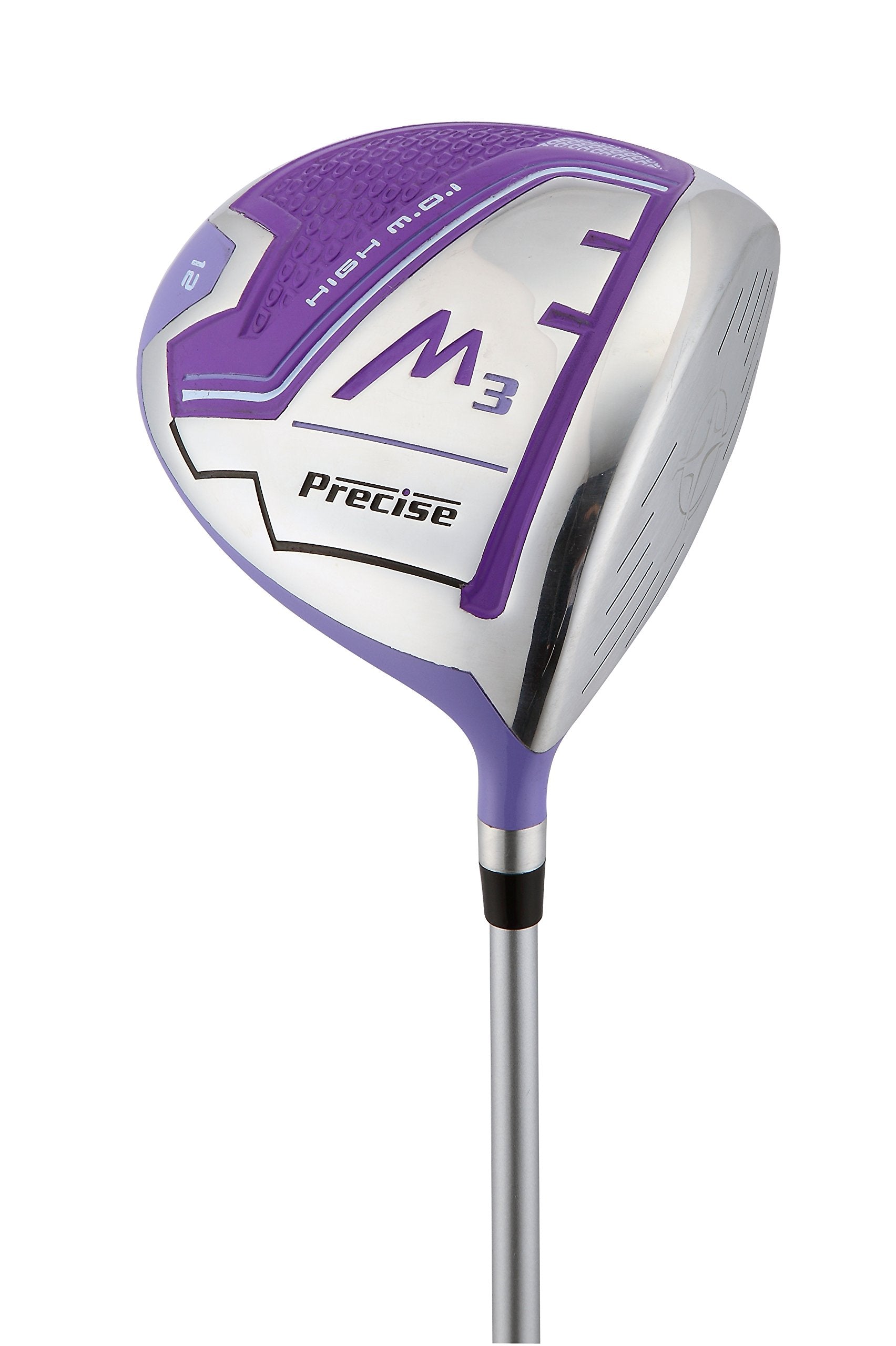Precise M3 Ladies Womens Complete Golf Clubs Set Includes Driver, Fairway, Hybrid, 7-Pw Irons, Putter, Stand Bag, 3 H/Cs Purple