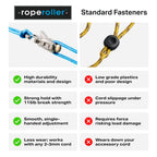 Roperoller The Original Rope Tightening Tool & Tensioner 6-Pack with Rollercam Technology - Heavy-Duty Tie Down for Camping, Tar