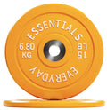 Balancefrom Color Coded Olympic Bumper Plate Weight Plate With Steel Hub, 15Lb Pair