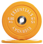 Balancefrom Color Coded Olympic Bumper Plate Weight Plate With Steel Hub, 15Lb Pair