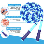 Grawun Jump Rope For Kids, Soft Beaded Jump Rope, Adjustable Length Tangle-Free Segmented Soft Beaded Skipping Rope, For Women,
