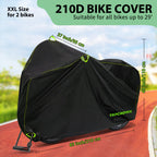 Topcrown Bike Cover Waterproof Outdoor Storage For 2 Bikes Up To 29'', Bicycle Cover With Storage Bag, Rain/Snow/Uv/Dust/Wind Pr