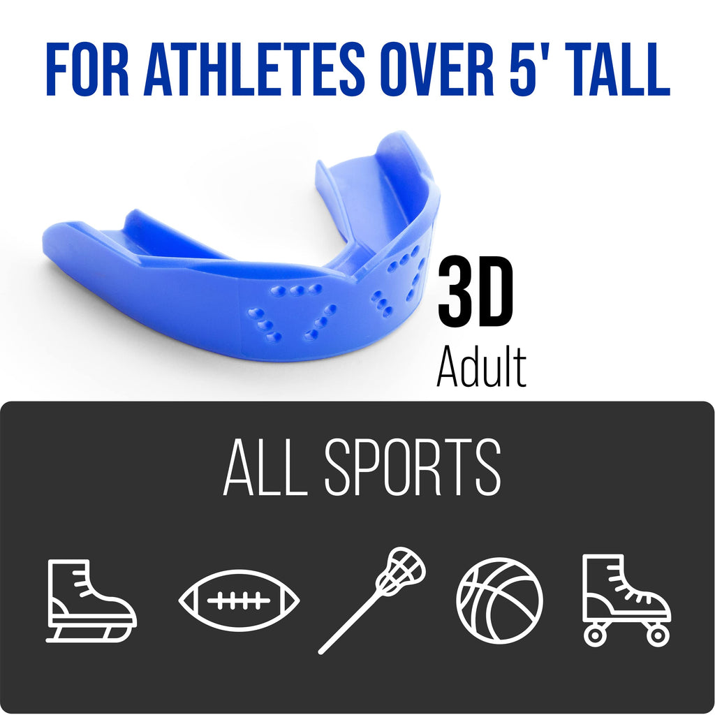 Sisu 3D Mouthguard, Intense Red With Case - 2.0Mm Thin - For Athletes Over 5    Tall - Pre-Formed For Custom-Molded Fit - Remold