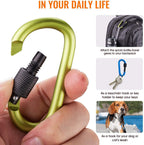 Carago Carabiner Clips With Screw Gate, 10 Pack Carabiners Hiking Clips With 7.5Mm Diameter Aluminum Rod (10 Colors)