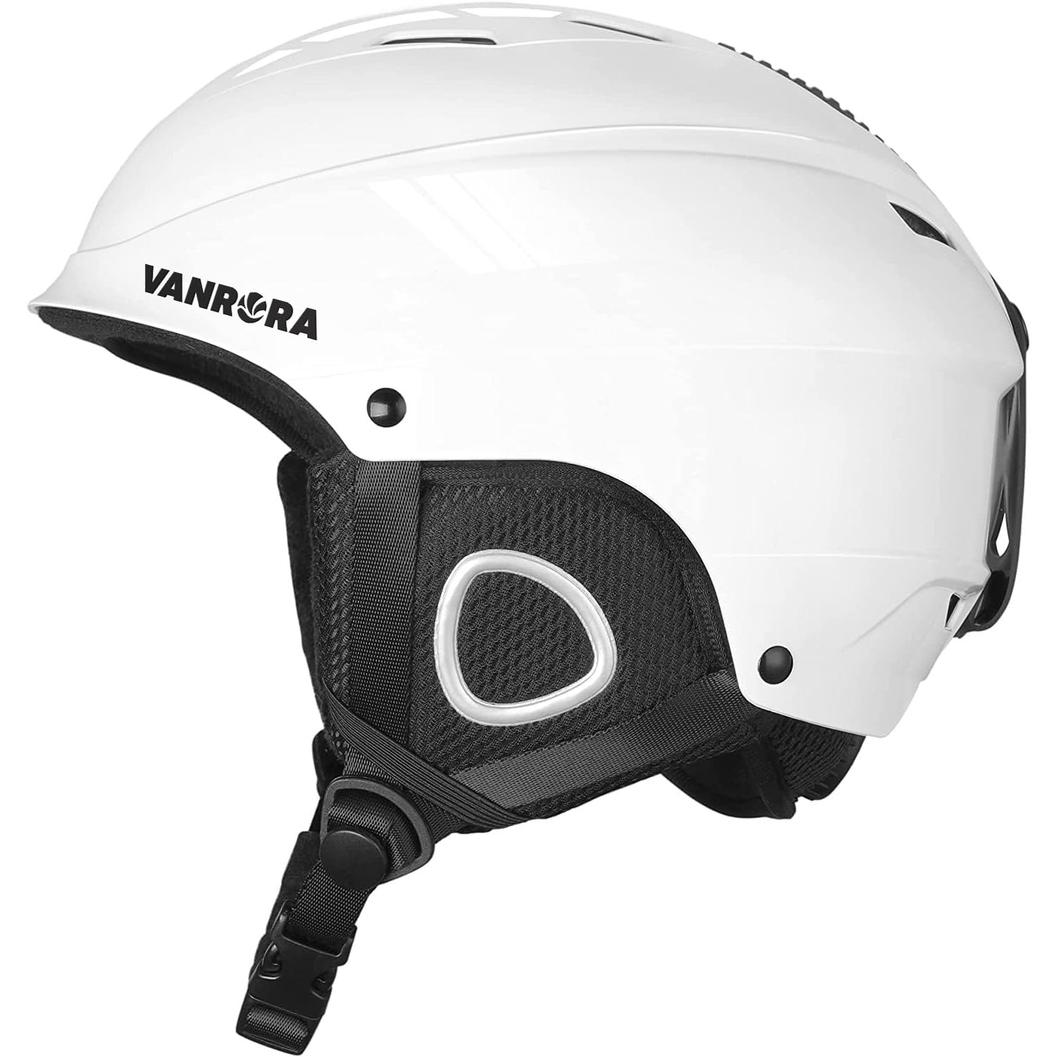 VANRORA Ski Helmet, Snowboard Helmet - Glossy White, M