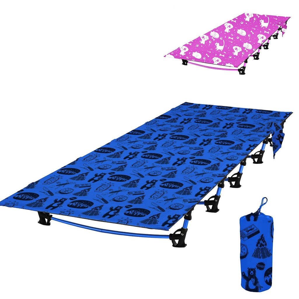 Kids Camping Cot And Toddler Travel Bed | Lightweight And Compact Cots For Sleeping | 59    X 27.5    X 5.3    - Portable Foldin