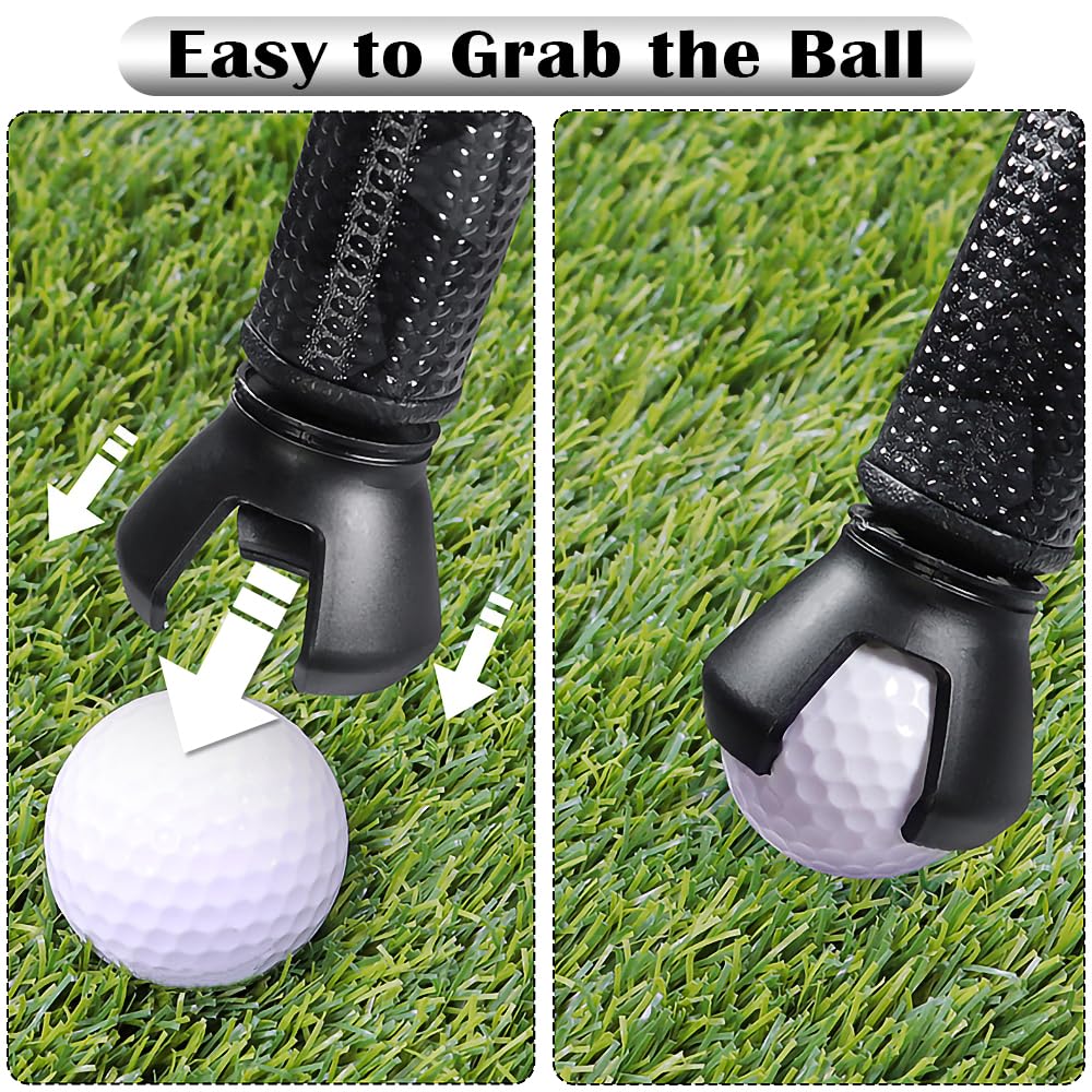 Famgee 3-Prong Golf Ball Retriever Grabber Portable Pick-Up Claw Plastic Picker Upper Suction Cup Grip Sucker Tool For Golf Putt