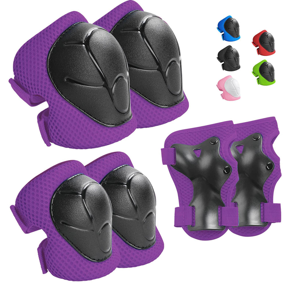Kids Protective Gear Set Wemfg Knee Pads For Kids 7-13 Years Knee And Elbow Pads With Wrist Guards 3 In 1 For Skating Cycling Bi