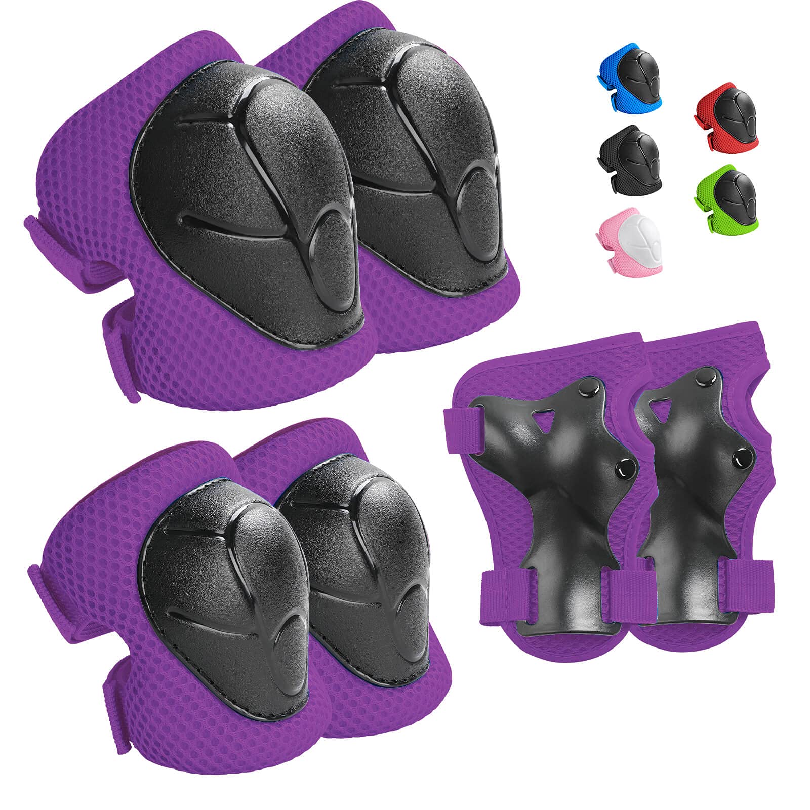 Kids Protective Gear Set Wemfg Knee Pads For Kids 7-13 Years Knee And Elbow Pads With Wrist Guards 3 In 1 For Skating Cycling Bi