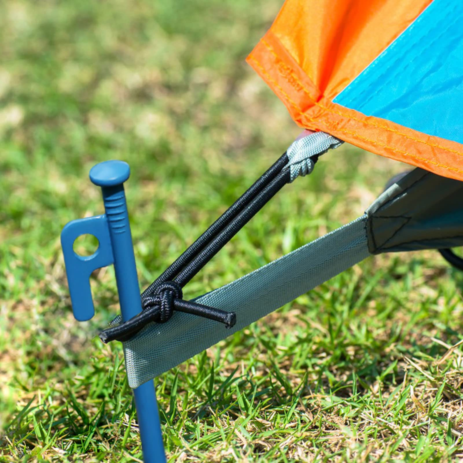 8 Pack Tent Stakes Heavy Duty 12 Inch Steel Tent Pegs For Camping Unbreakable And Inflexible-Blue