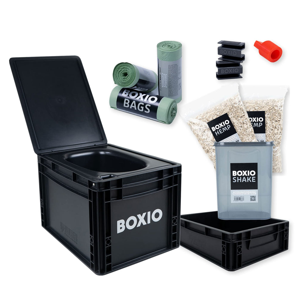 Boxio Toilet Max+ Starter Kit, Portable Camping Toilet, Composting Toilet 14,7 X 11,8 X 11,0, Made In Germany