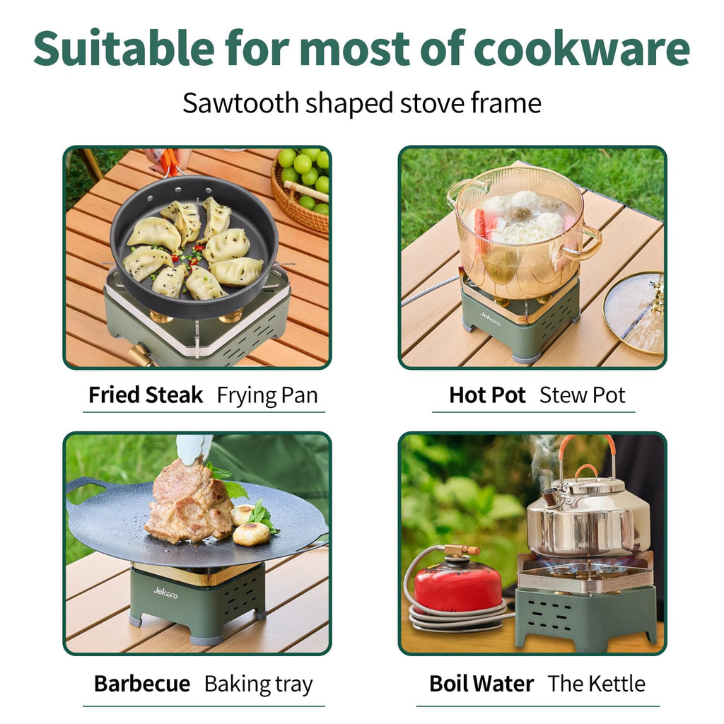 Camping Stove Portable Propane Camping Stove Small Outdoor Stove, 30,000 Btu Camp Stove,Windproof Single Butane Stove, With Carr