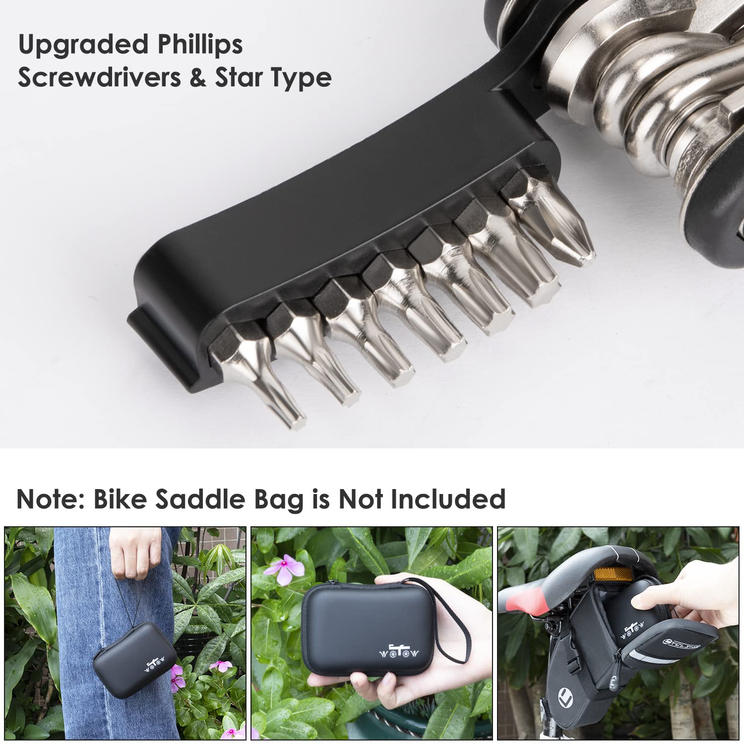 Wotow Bike Repair Tool Kit - 21 In 1 Bicycle Multitool With Bone Wrench Portable Mountain Bike Tool Kit Riding Emergency Mainten
