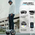 Hover-1 Titan Electric Scooter with 8MPH Top Speed, 8 Mile Range, 5HR Full-Charge, Built-In Bluetooth Speaker, Rider Modes: Begi