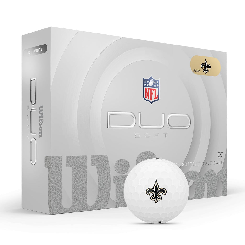 Wilson 2025 Duo Soft Nfl Golf Ball - 12 Balls, White, New Orleans Saints