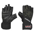 USI UNIVERSAL Gym Gloves, 733F Fighter Fitness Gym Gloves For Men & Women, Workout Powerlifting Gloves, Leather, Polyester, Elas