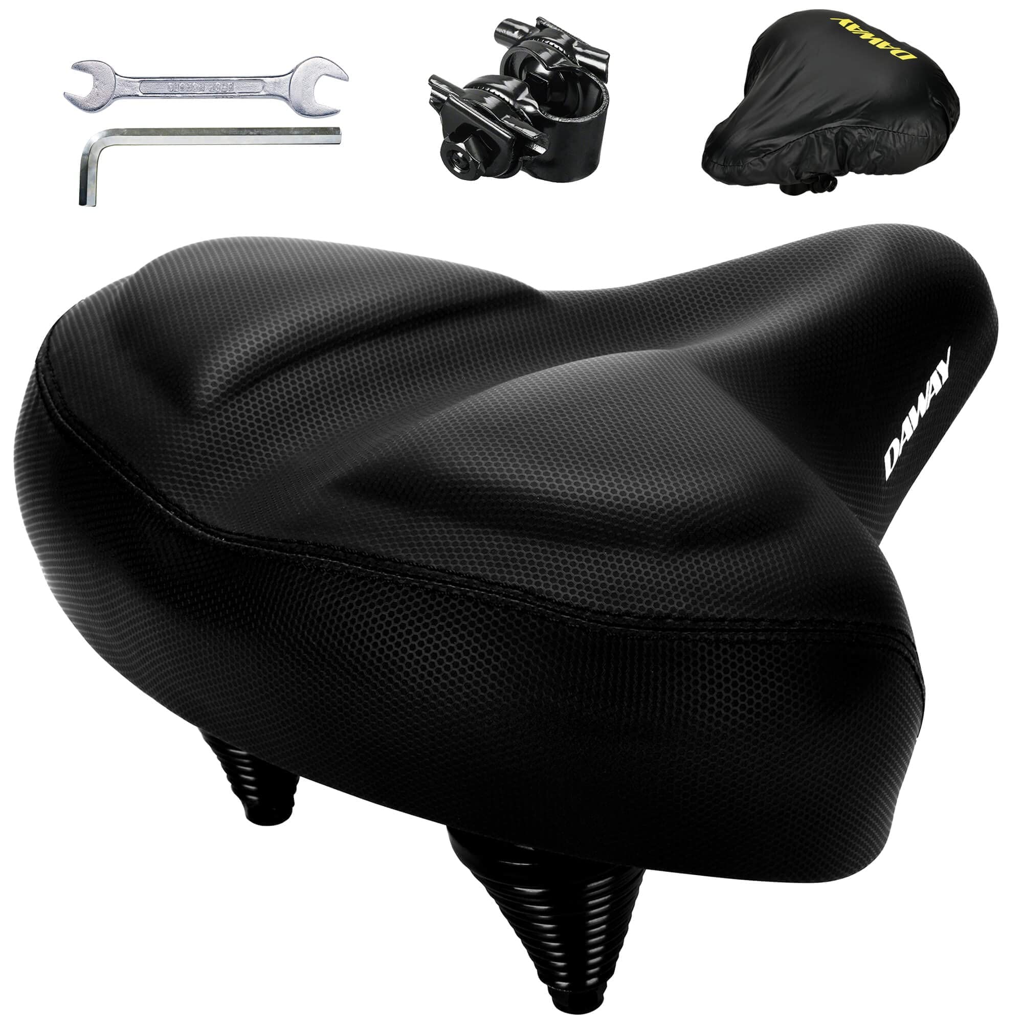 Daway Oversized Comfort Bike Seat - C40 Most Comfortable Extra Wide Soft Foam Padded Exercise Bicycle Saddle For Men Women Senio